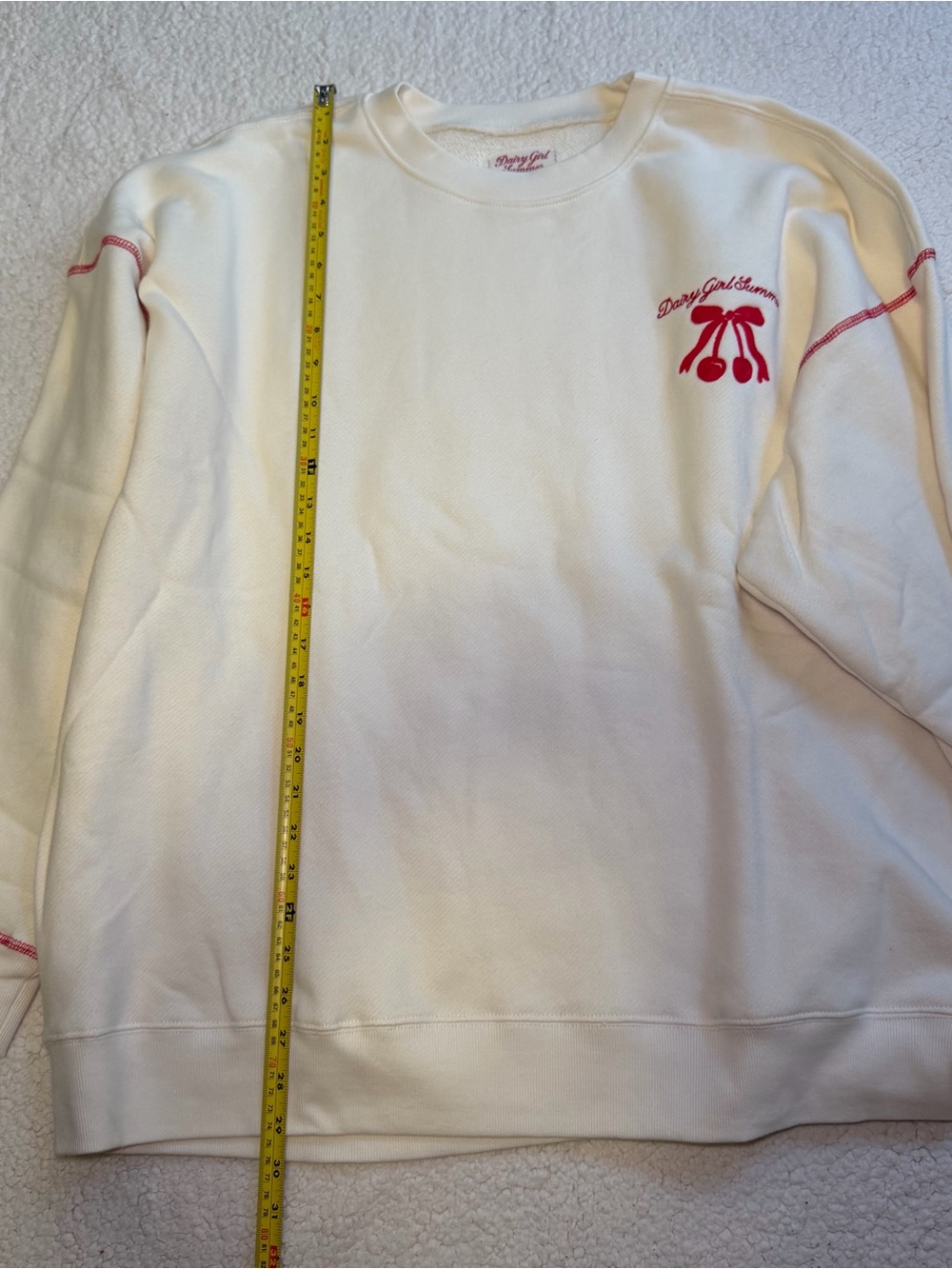 Dairy Boy NWT Dairy Girl Summer Crewneck Sweatshirt Cherry Size XL 100% Cotton - Picture 7 of 8